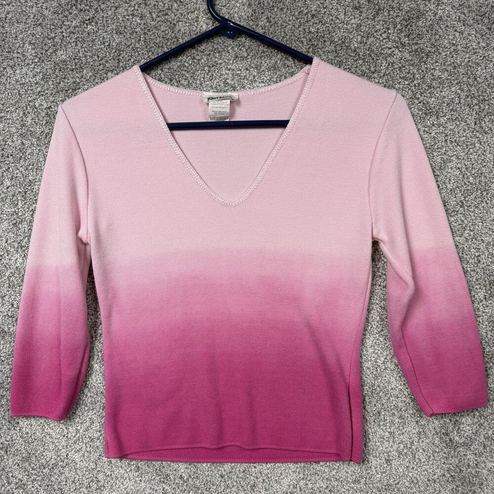 Vintage Y2K Knit Maven Sweater L Pink Ombre Feminine Coquette Fairy Indie Barbie
